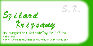 szilard krizsany business card